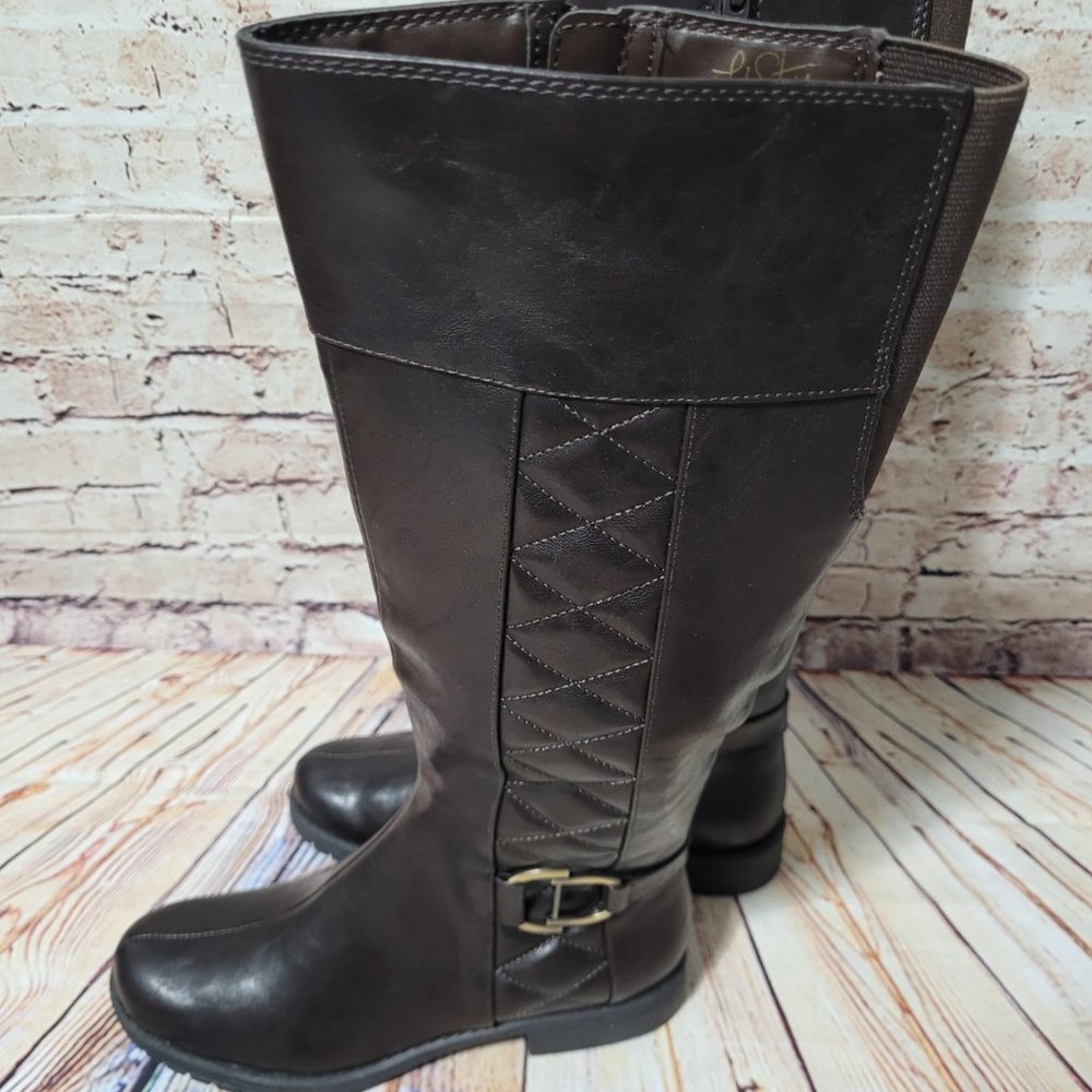 Life Stride Marvelous Brown Riding Boots 6 - Picture 2 of 6